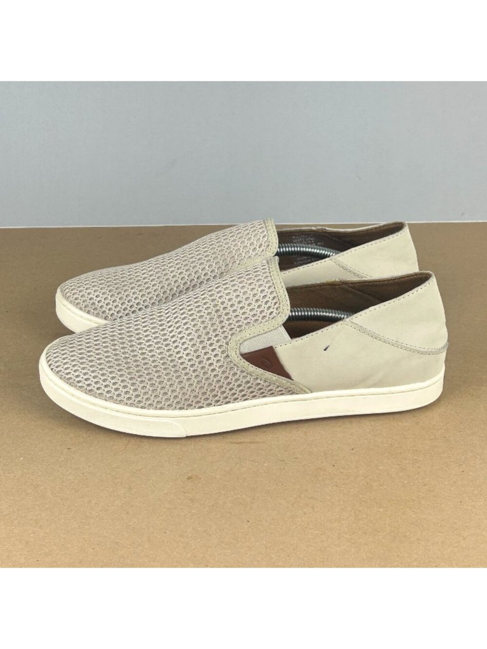Olukai Pehuea Casual Slip On Loafers Womens 9.5 Tan Beige Low Top Mesh